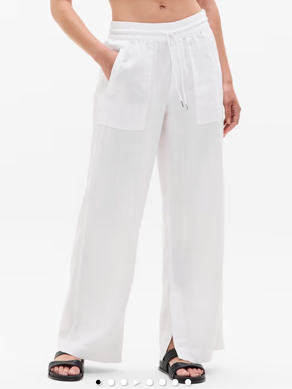 Athleta Retreat Linen High Rise Wide Leg Pants